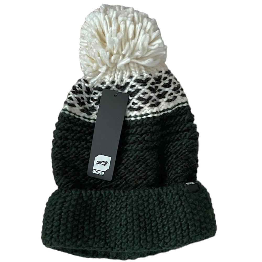 NWT ORAGE Women's Green & Black Naomi Beanie Hat